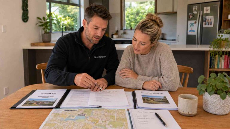 Tauranga mortgage broker explaining valuation LIM insurance and consent checks for a home loan